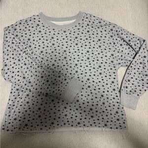 Current/Elliott Gray Sweatshirt with Black Stars